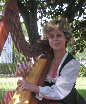 Emily Reid plays double celtic harp